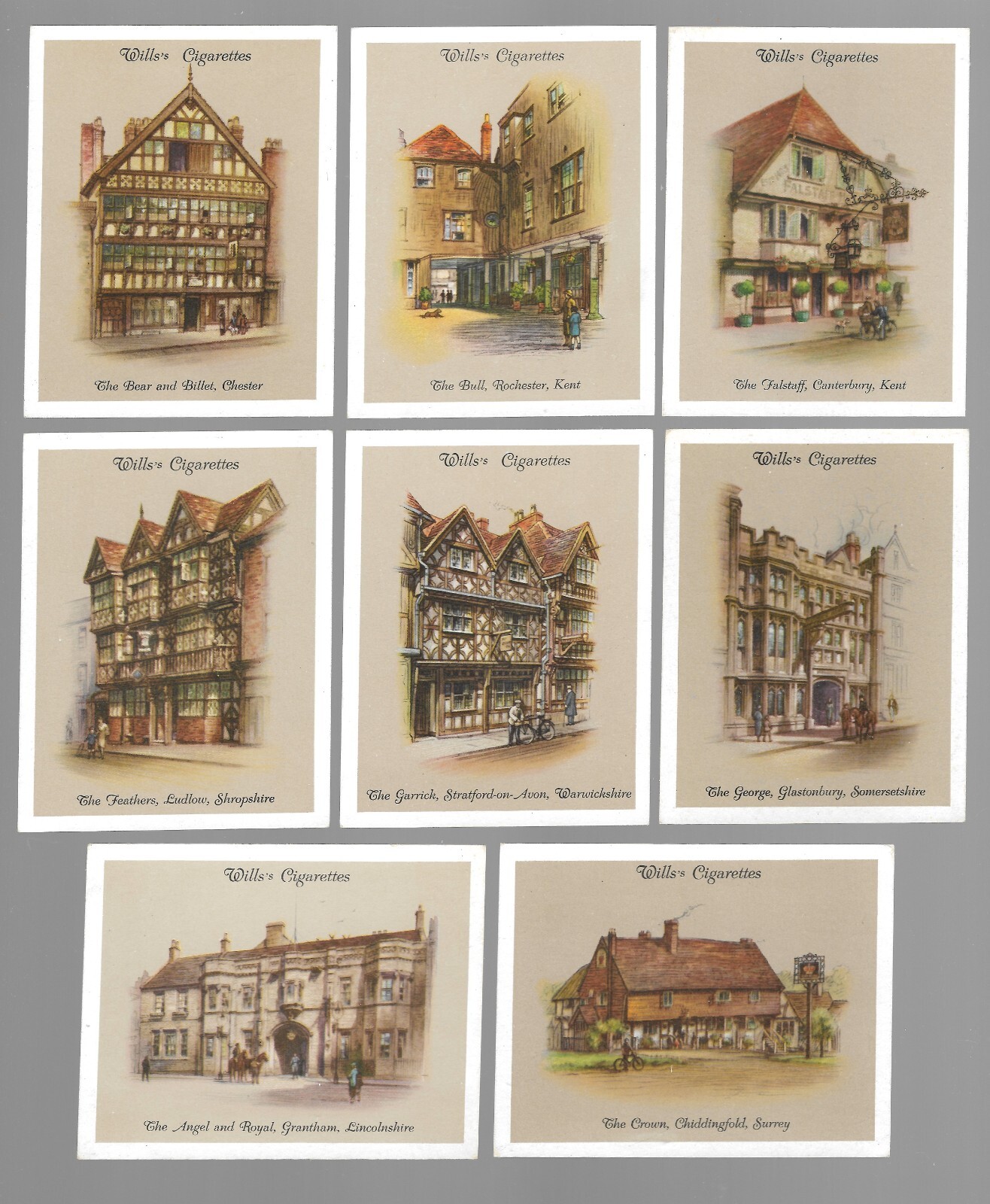 CIGARETTE CARDS. Wills Tobacco. OLD INNS 1st Series.(Large). (1936). (Set of 40) CIGARETTE CARDS. Wills Tobacco. OLD INNS 1st Series.(Large). (1936). (Set of 40)