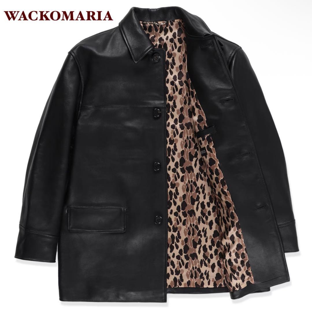 Kunichi Nomura Class Wacomaria Leather Car Coat 23Ss Leopard Print Sheep  M Men