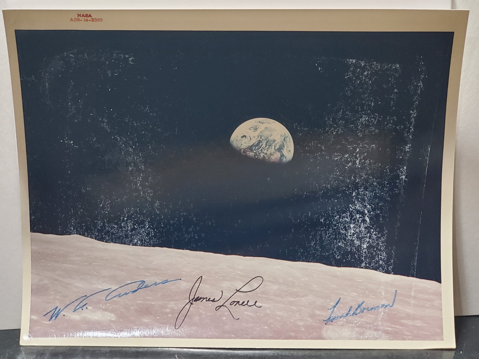 Earthrise NASA Kodak Red Astronaut Crew Signed Apollo 8 Anderson Lovell Bowman