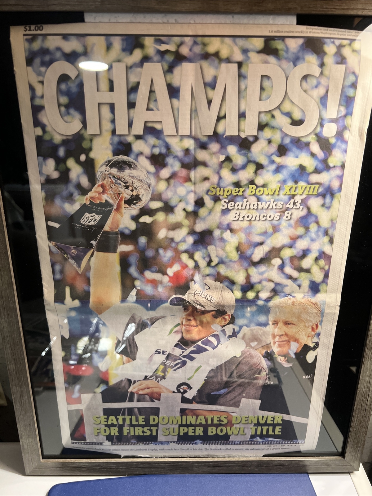 Newspaper , Seattle Beats Denver First Superbowl Win Newspaper , Seattle Beats Denver First Superbowl Win