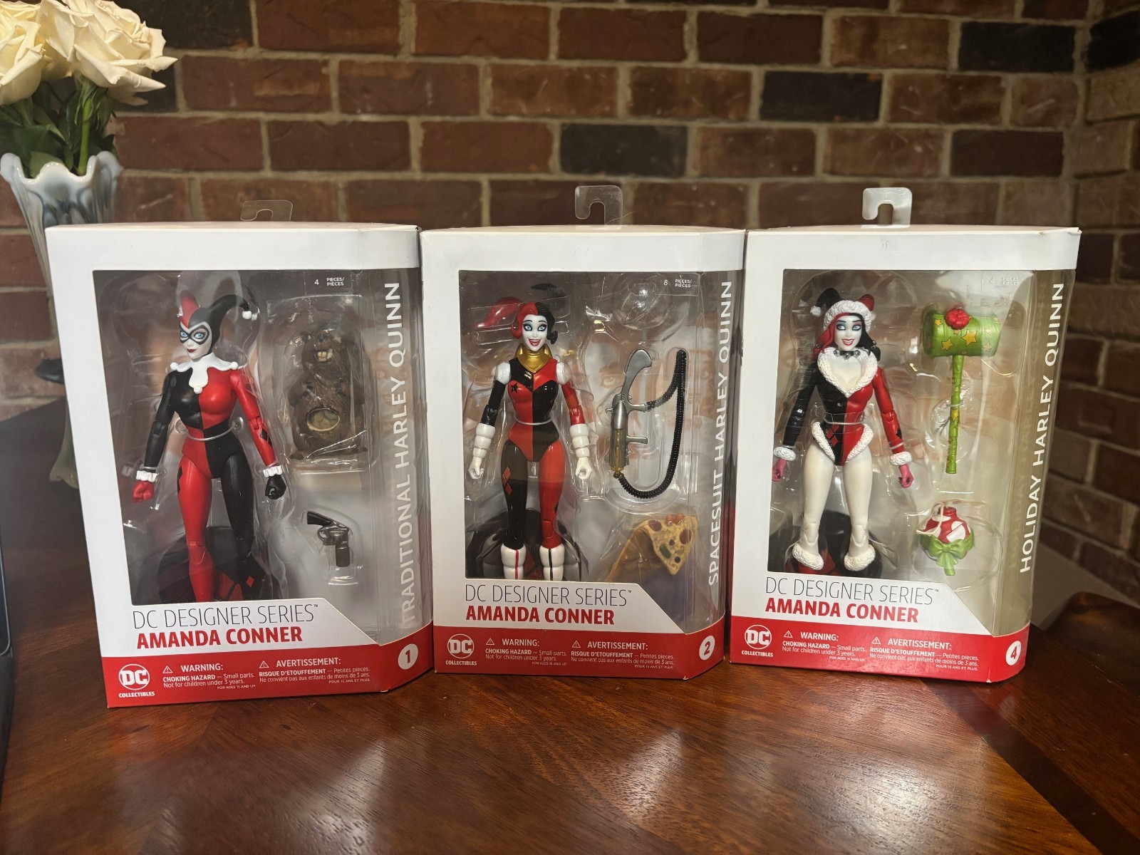 3 Harley Quinn - Amanda Conner DC Designer Series Figurines: #1, #2, #4