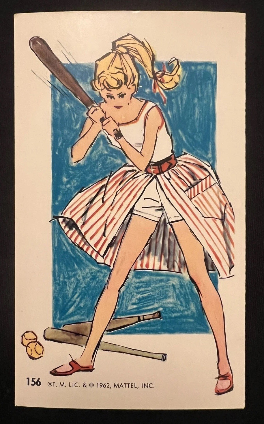 1962 MATTEL/DYNAMIC TOY *BASEBALL BATBIE* CROSSOVER ROOKIE CARD PSA POP 1 SCARCE 1962 MATTEL/DYNAMIC TOY *BASEBALL BATBIE* CROSSOVER ROOKIE CARD PSA POP 1 SCARCE