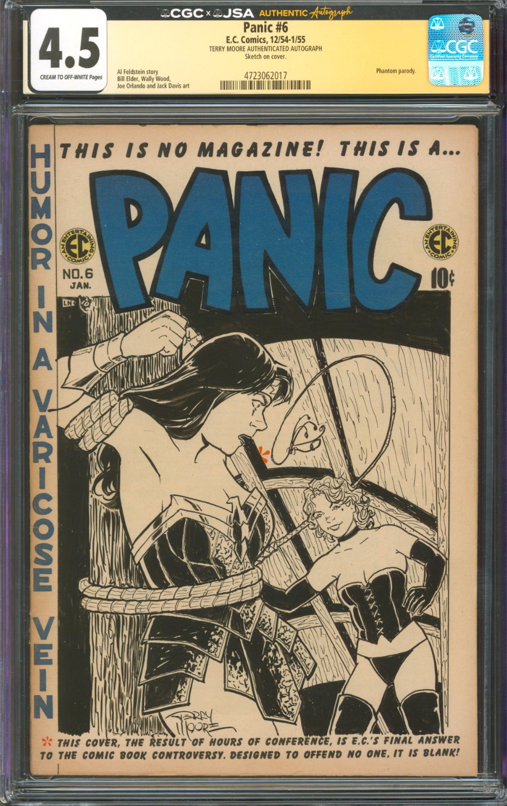 Panic #6 CGC 4.5 E.C. Comics 1954 Signed by Terry Moore w/ Strangers in Paradise