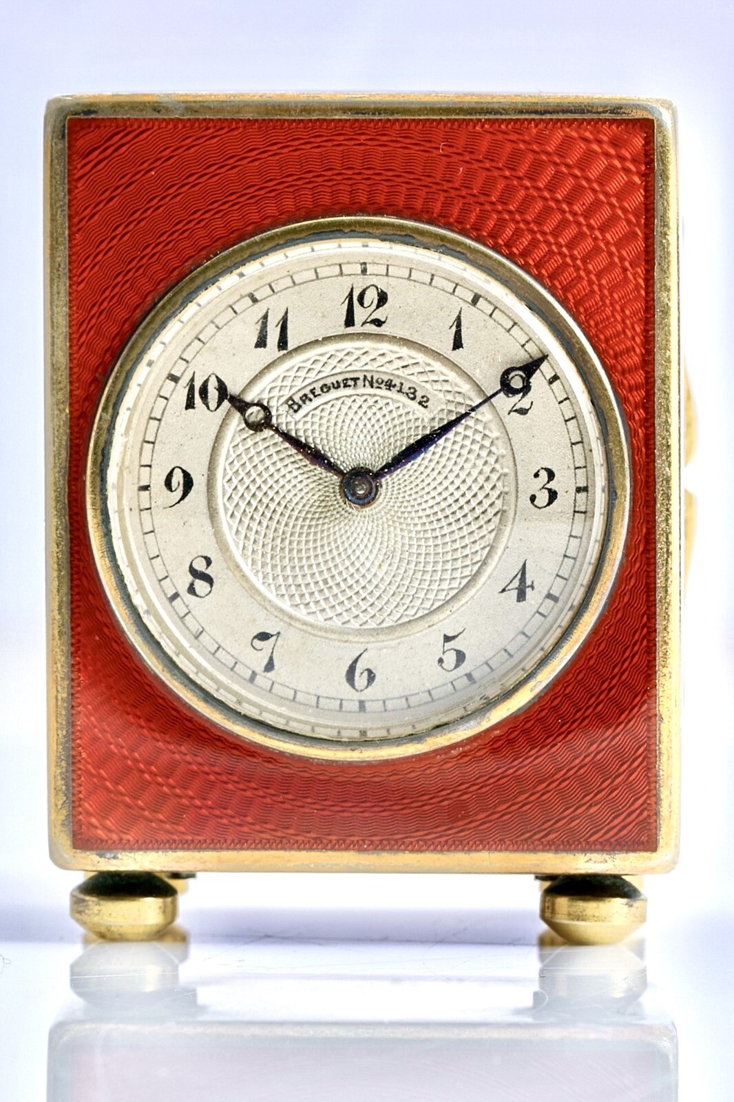 Breguet 4132 Rare Miniature Ruby Enamel 8 Days Collectors Clock ‘1920’ - Superb