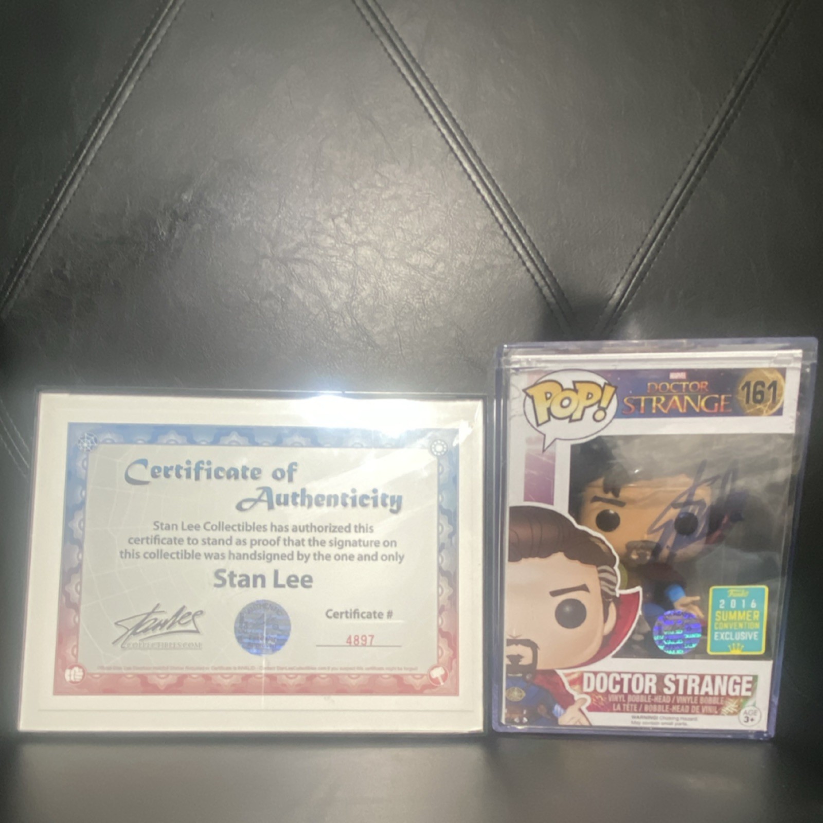 Super Rare Funko Pop Marvel Doctor Strange #161 2016 Summer Con Stan Lee Auto Super Rare Funko Pop Marvel Doctor Strange #161 2016 Summer Con Stan Lee Auto