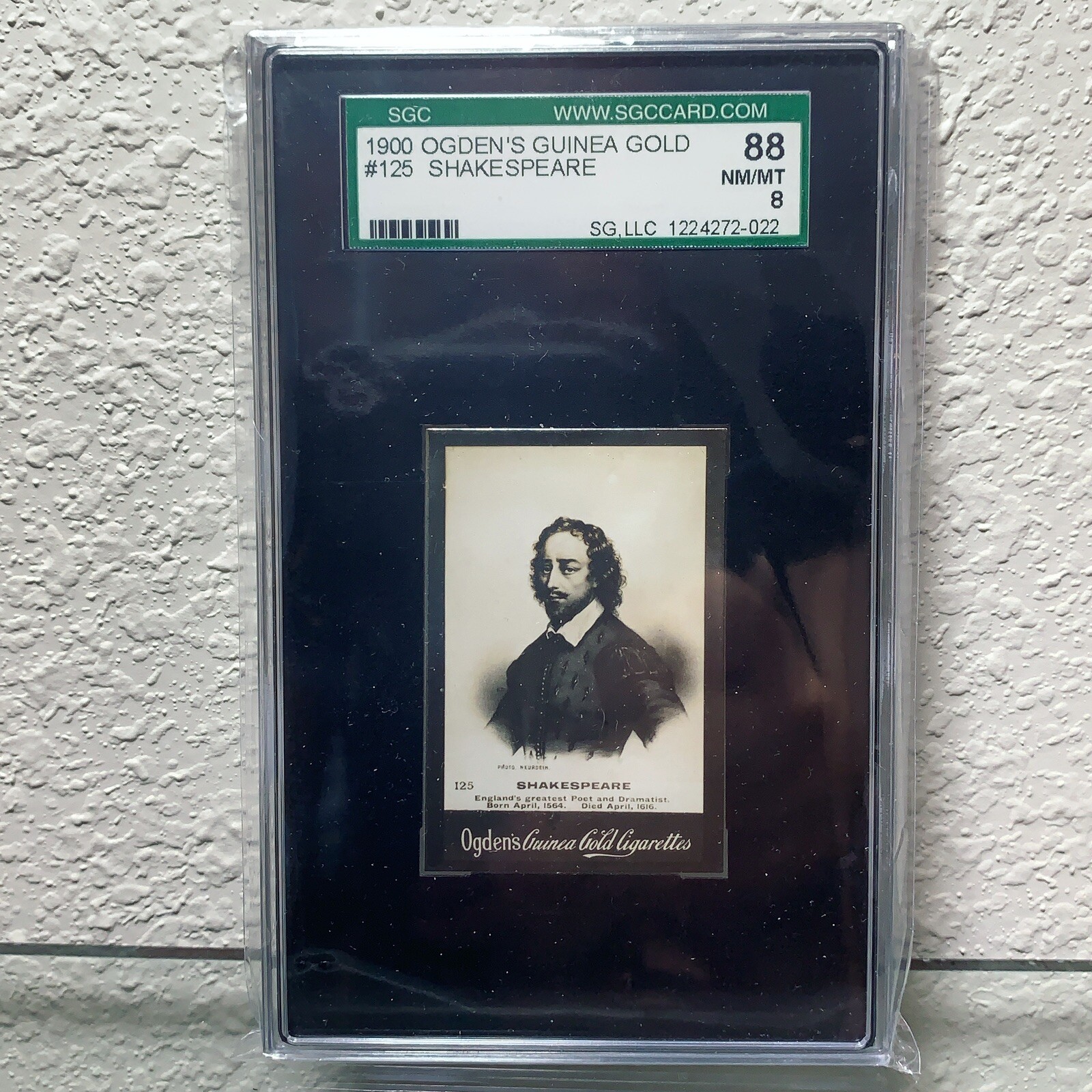 1900-1901 Ogdens Gold William Shakespeare PSA SGC 8 Highest Grade Pop 1 of 1 1900-1901 Ogdens Gold William Shakespeare PSA SGC 8 Highest Grade Pop 1 of 1