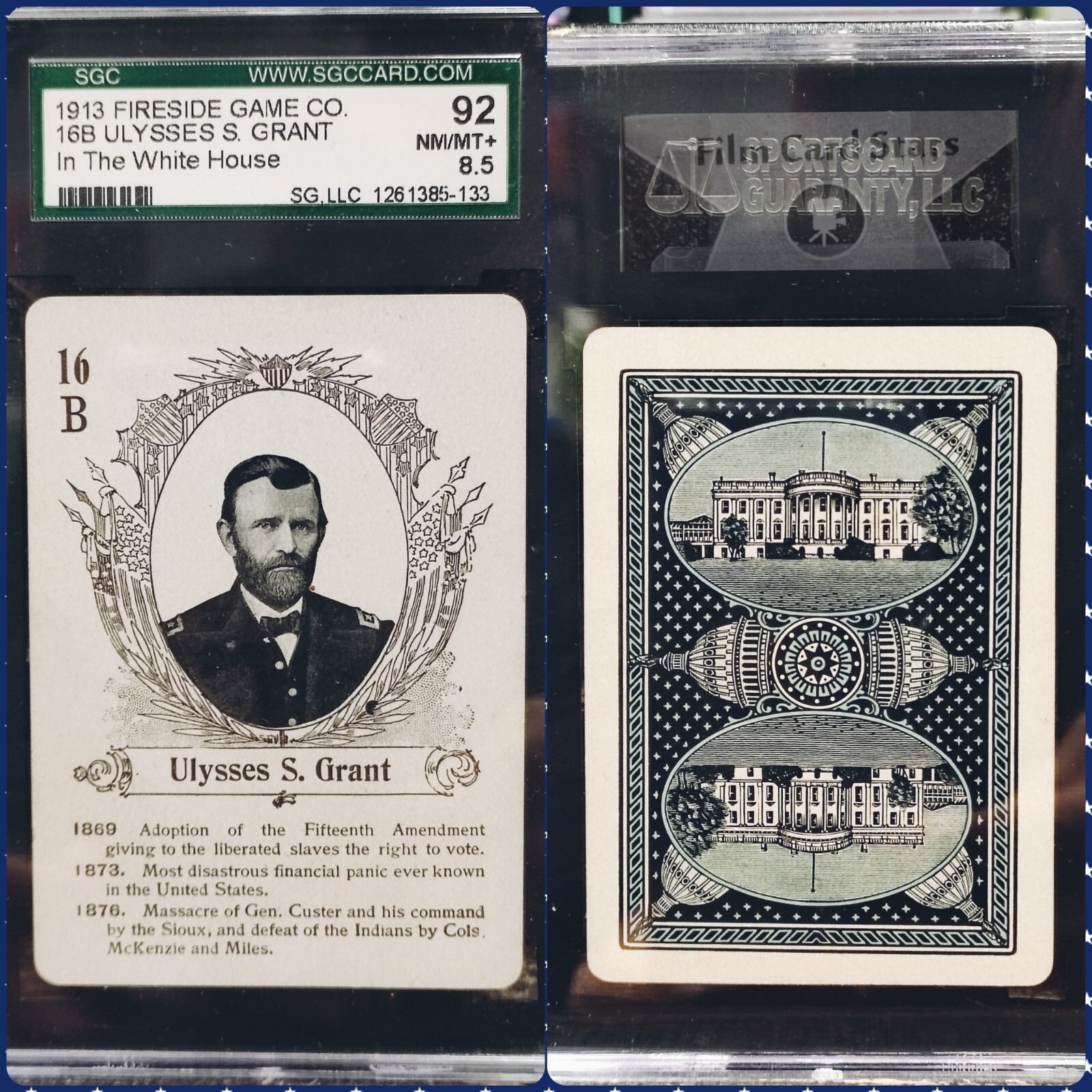 1913 Fireside Game Co Civil War Union General Ulysses S. Grant SGC 8.5 Pop 1 1913 Fireside Game Co Civil War Union General Ulysses S. Grant SGC 8.5 Pop 1