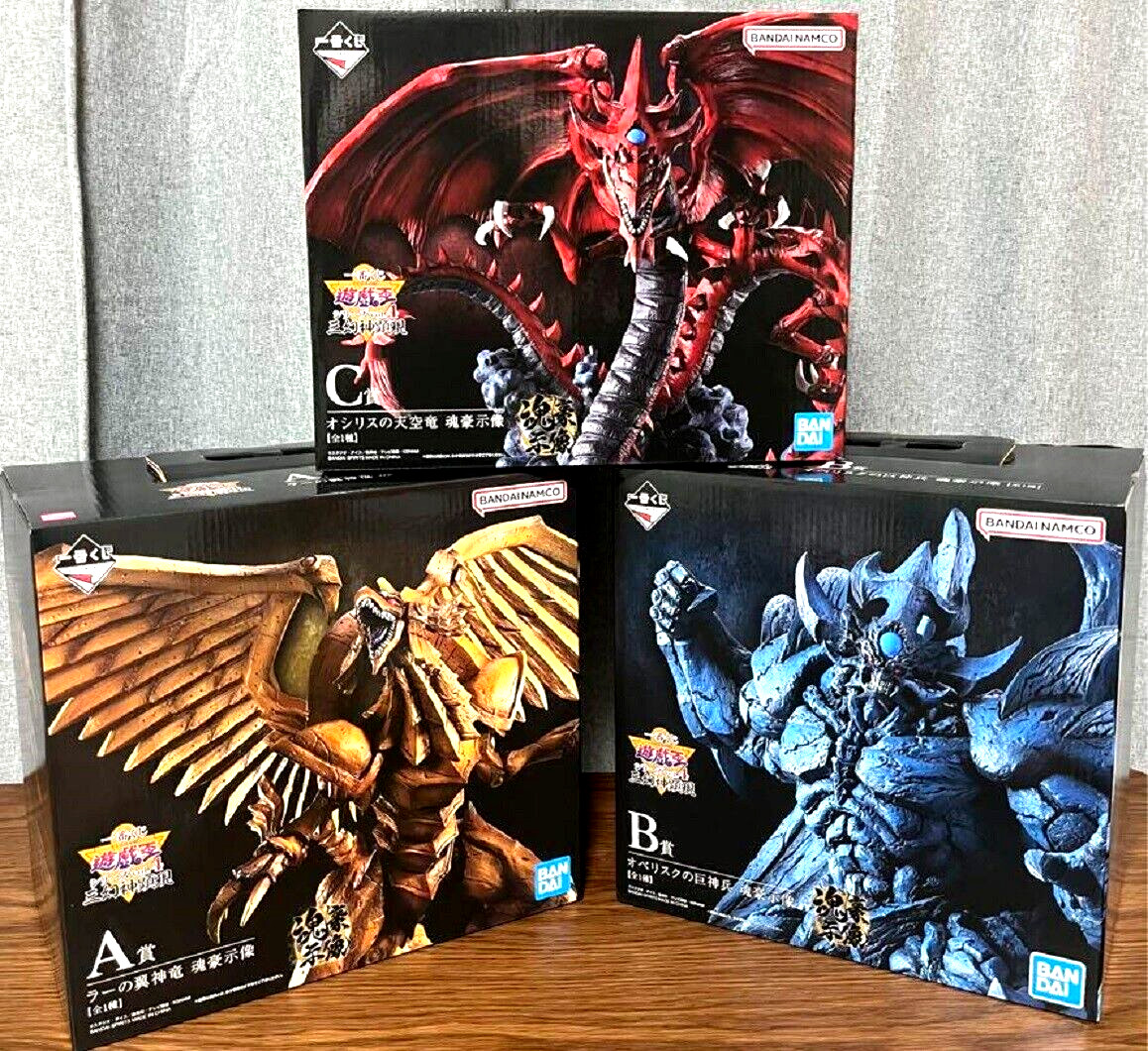 Ichiban Kuji Yugioh Vol.4 Obelisk Slifer Ra Figure Complete Set Japan NEW God