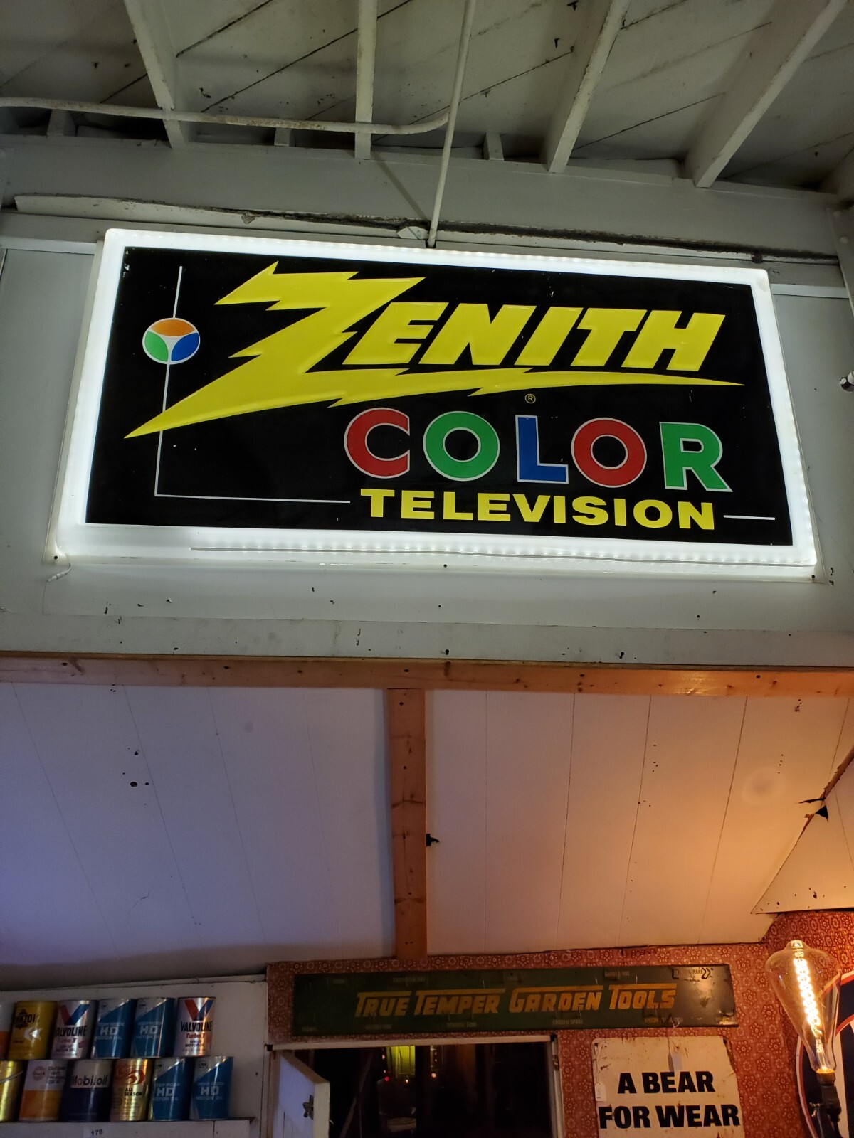 1960s Zenith Radio Television Stereo Hi Fi 6 Ft. Dealer Advertising Sign