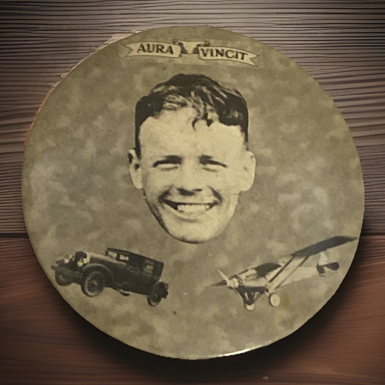 Antique Charles Lindbergh Franklin Automobile Pocket Mirror Antique Charles Lindbergh Franklin Automobile Pocket Mirror