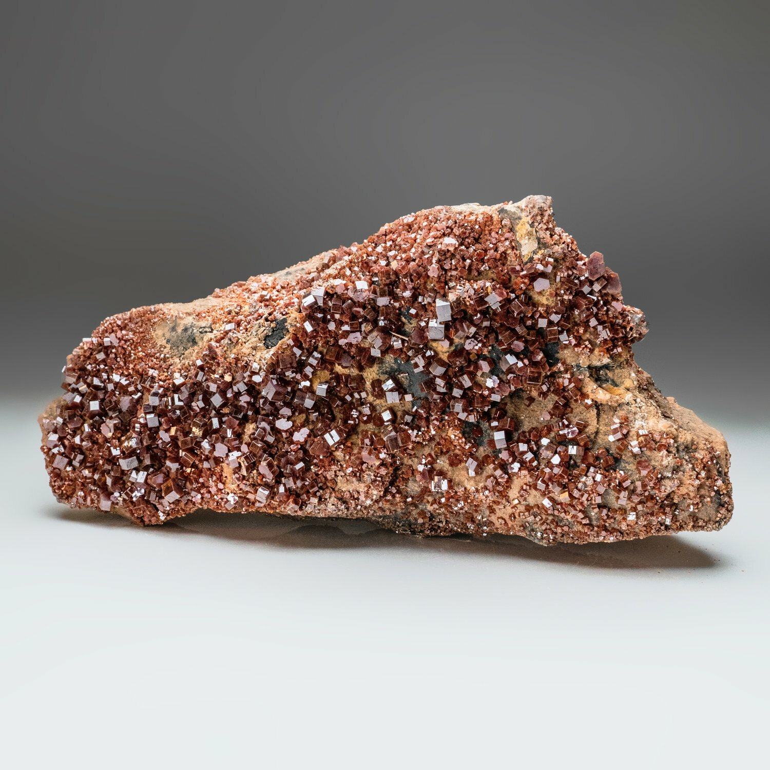 Vanadinite Crystal Cluster with Barite Matrix from Mibladen, Morocco