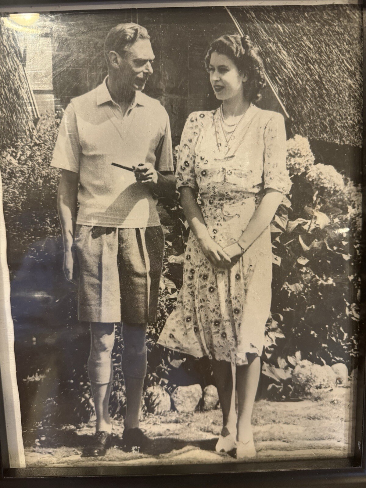 Authentic and original photo of The King and Princess Elizabeth.
