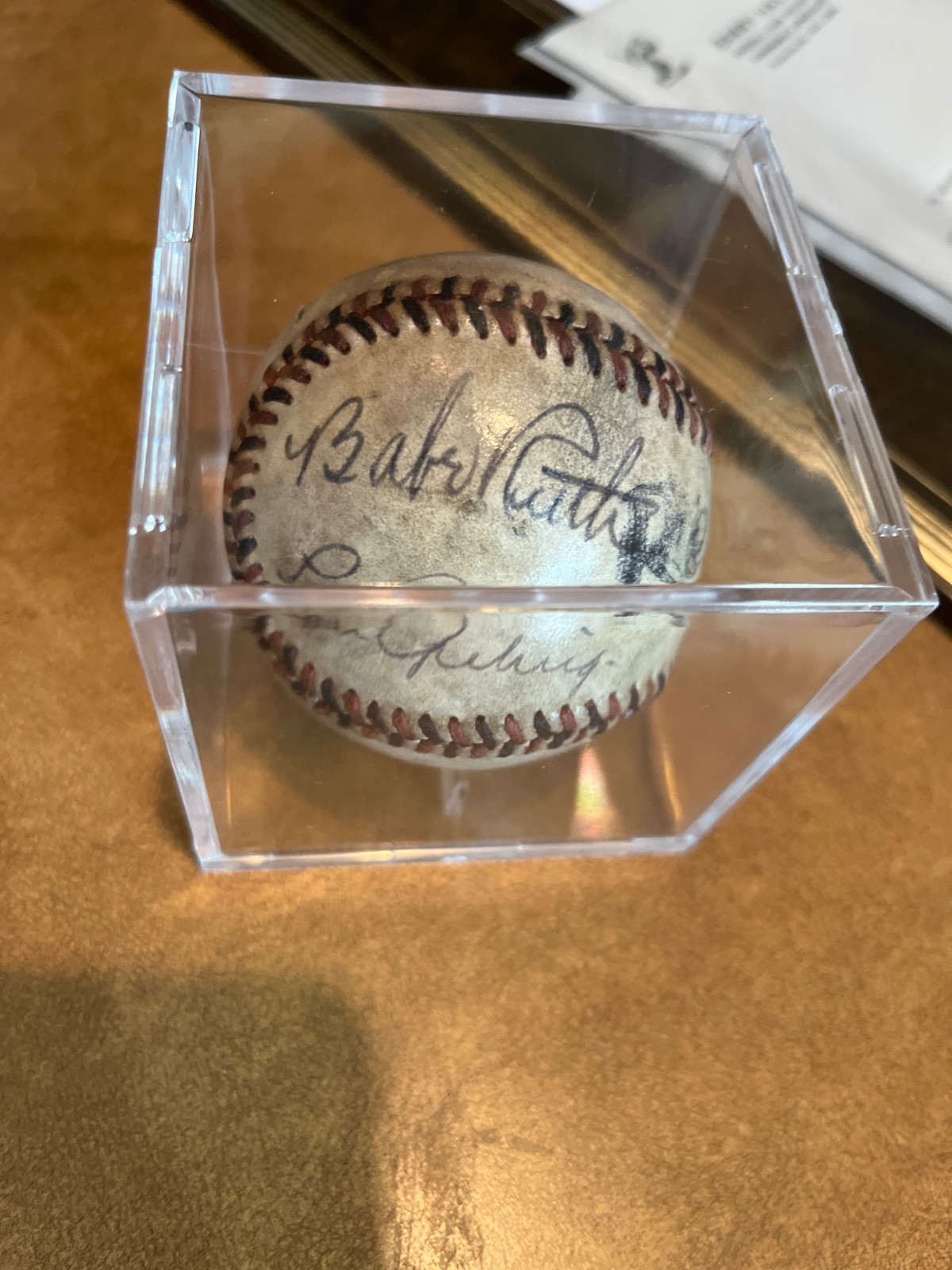 (LOWERED TO BID)Babe Ruth - Lou Gehrig  1933 Yankees signed baseball COA