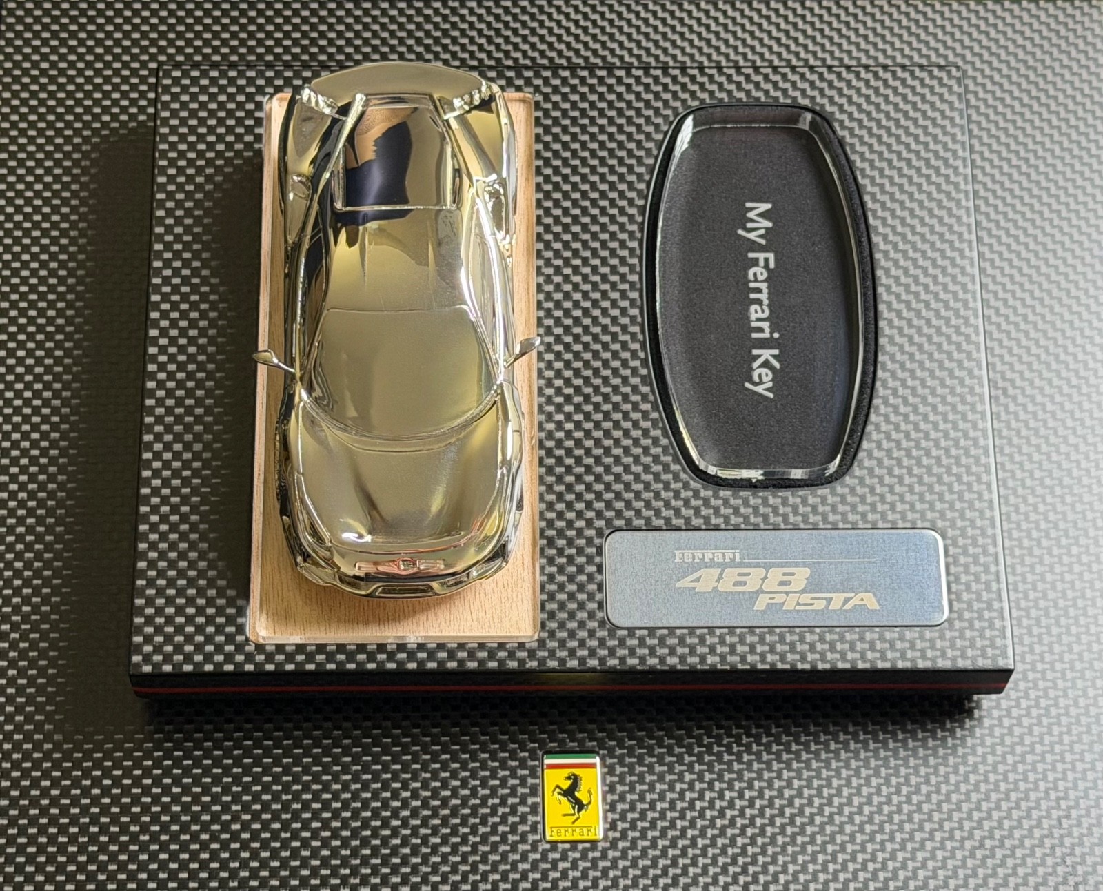 Ferrari 488 PISTA Humidor Owner Key Storage Box in Carbon Fiber RARE Collectible