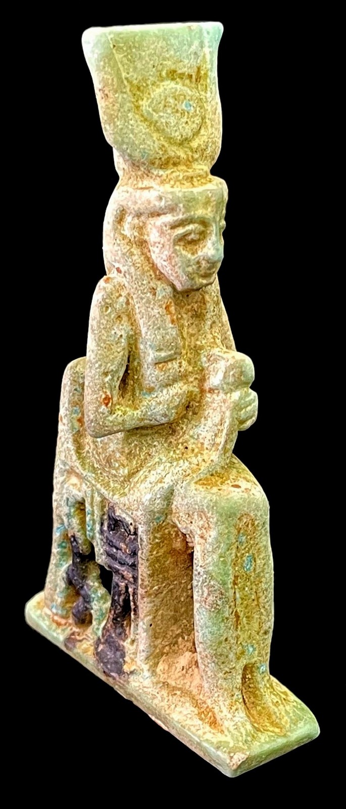 664-525 BC EGYPTIAN SAITE PERIOD 26th DYNASTY GLAZED FAIENCE ISIS NURSING HORUS 664-525 BC EGYPTIAN SAITE PERIOD 26th DYNASTY GLAZED FAIENCE ISIS NURSING HORUS