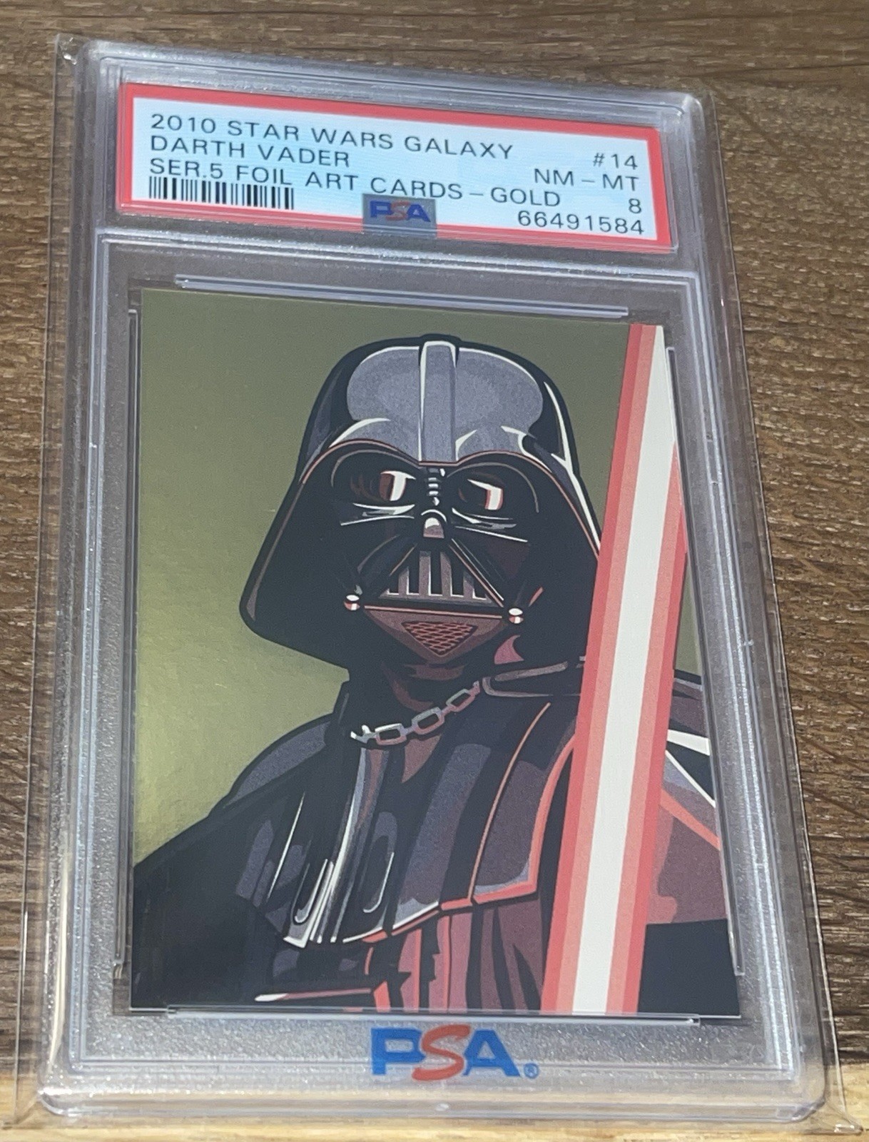 2010 Star Wars Galaxy DARTH VADER Gold Foil Card /770 SP PSA 8 ZERO HIGHER