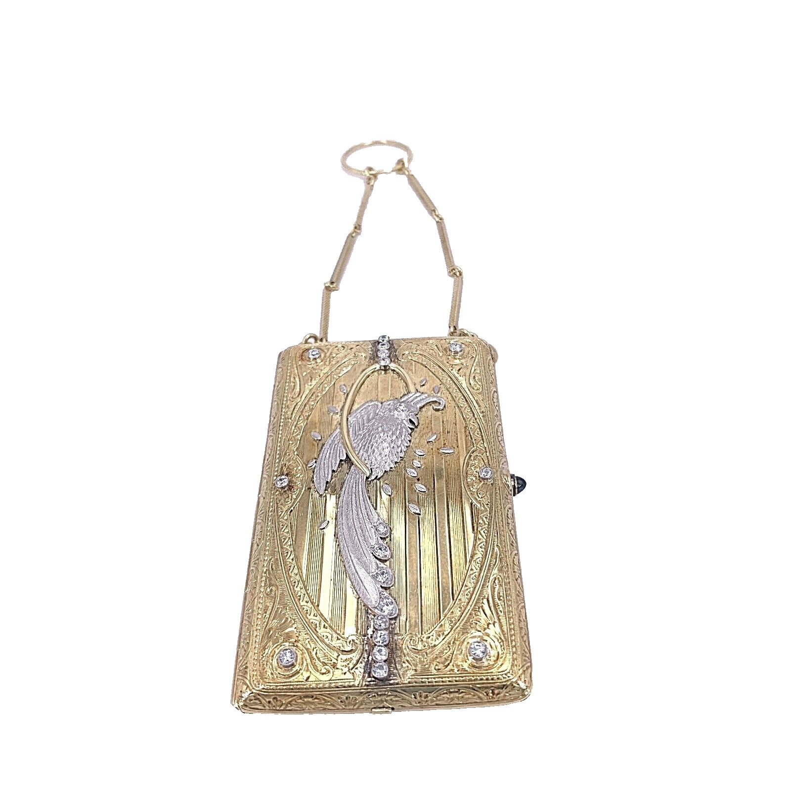 Antique Victorian 14K Yellow Gold, Platinum, & Diamonds Vanity Case Antique Victorian 14K Yellow Gold, Platinum, & Diamonds Vanity Case