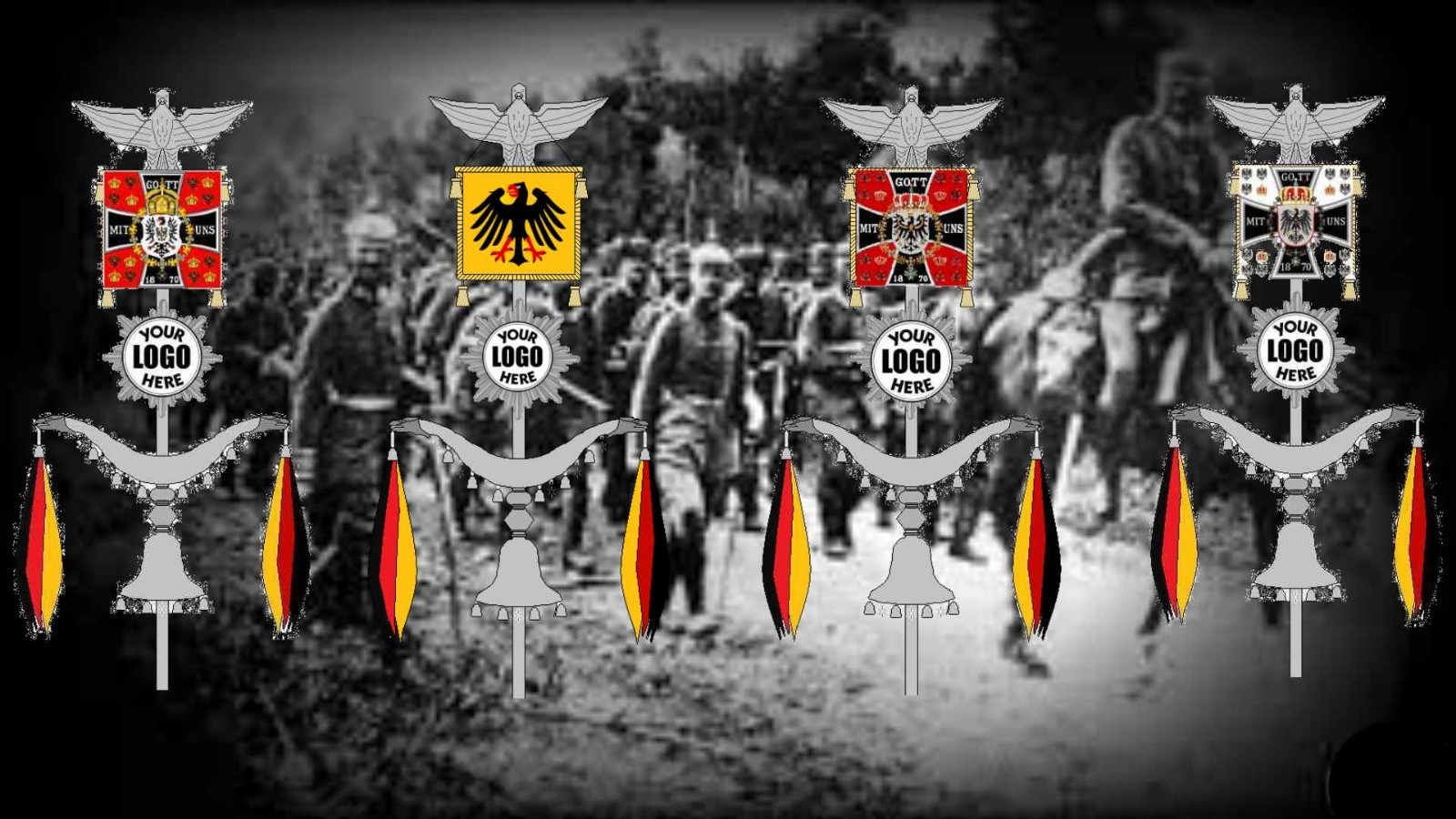 Custom Made German Prussian Military Band Schellenbaum Jingling Johnny Flag Bell