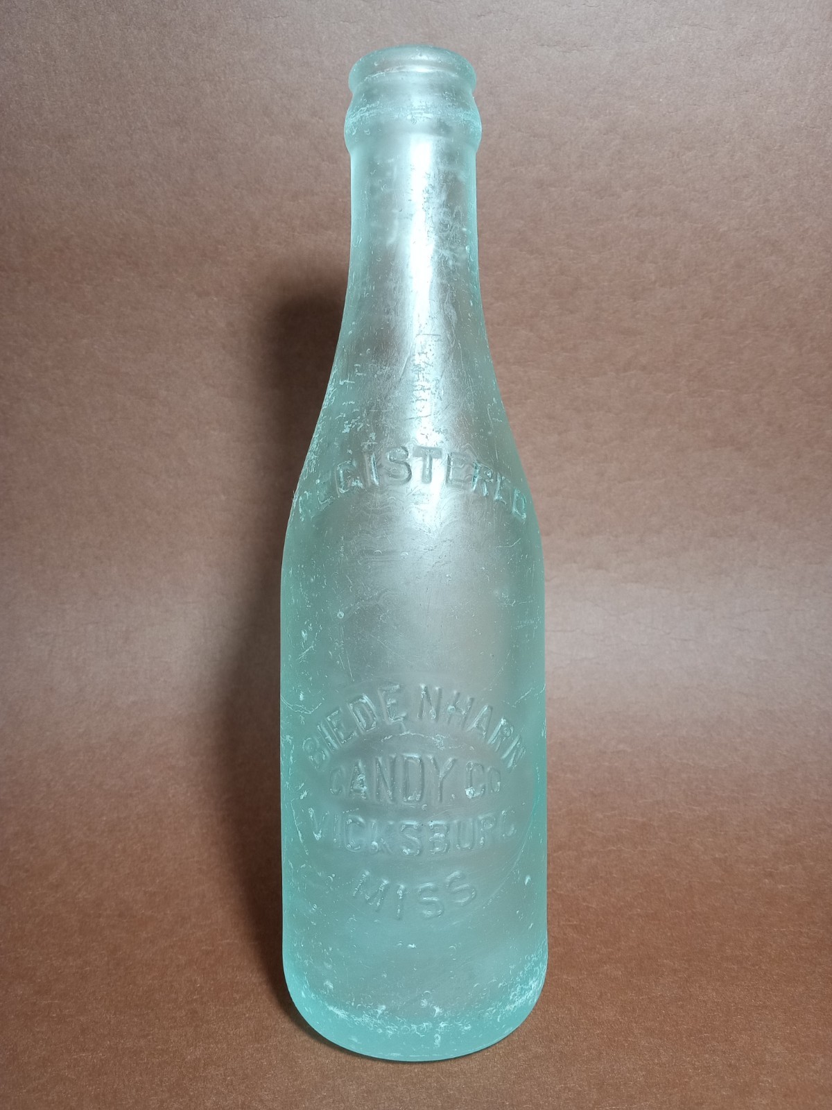 1st Coca-Cola Bottle 1899 Biedenharn Candy Co. Straight Side Crown-Top SB&GCo.