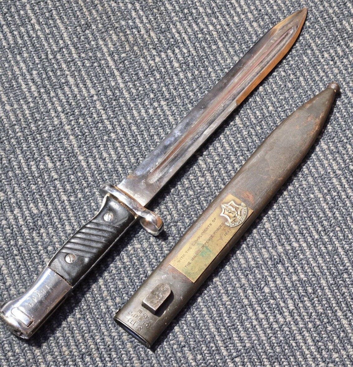 Vintage Rare 1949 Israeli Army Bayonet With Scabbard Made In Israel Vintage Rare 1949 Israeli Army Bayonet With Scabbard Made In Israel