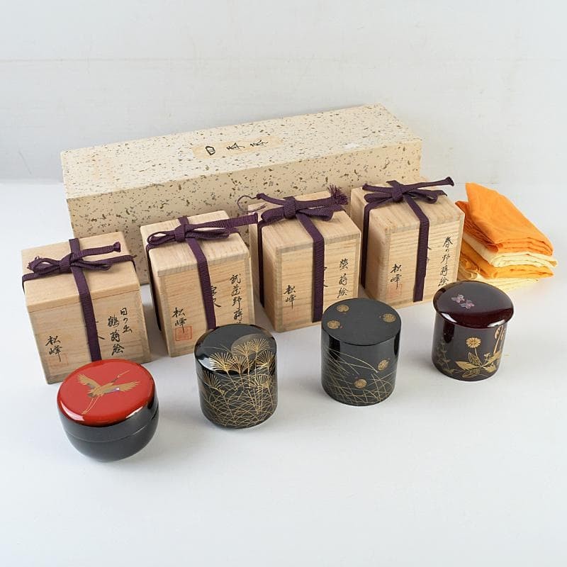 Echizen Lacquer Tea Utensils, Kinn-ji, Sakaguchi, Junji, Flat Natsume Echizen Lacquer Tea Utensils, Kinn-ji, Sakaguchi, Junji, Flat Natsume