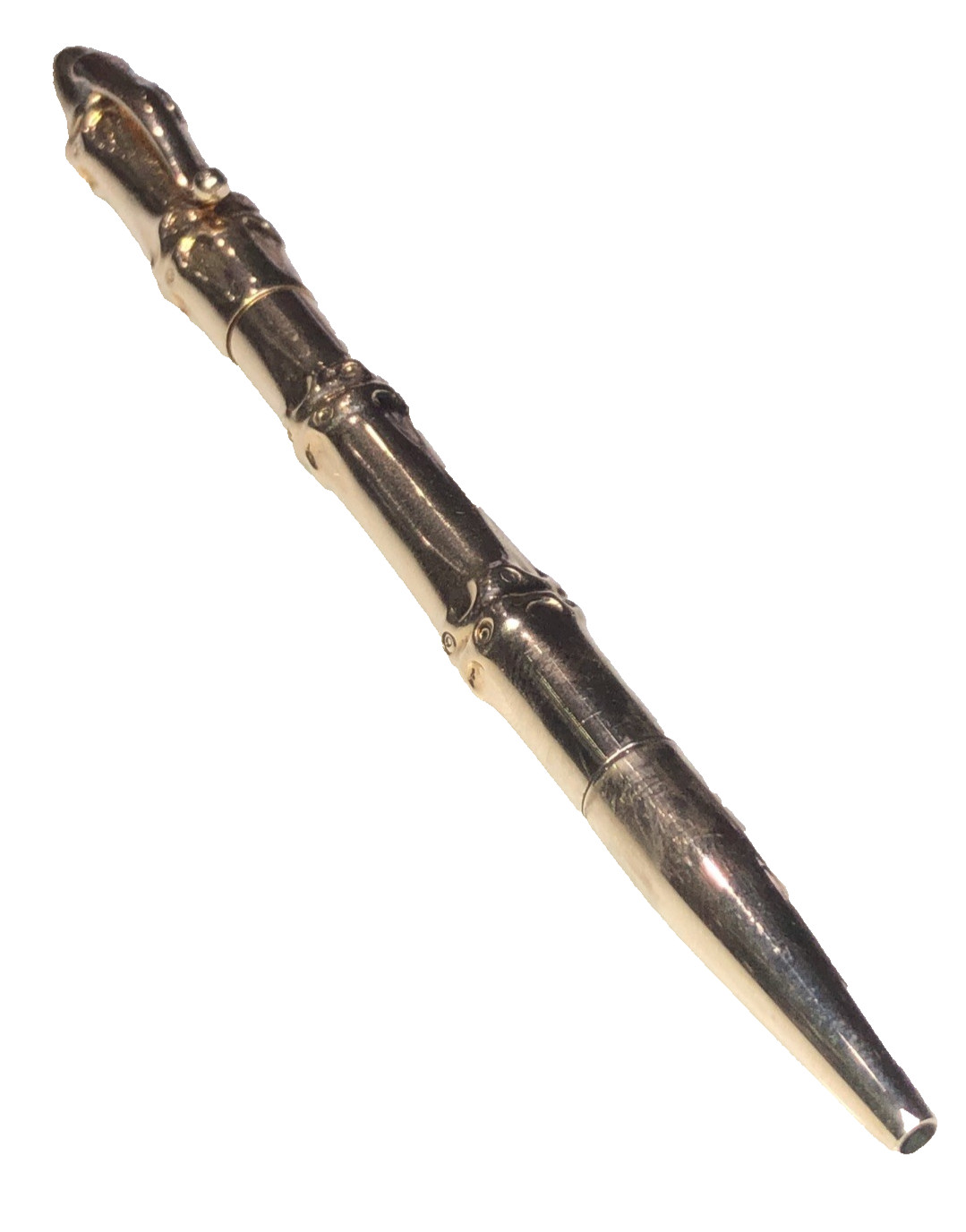 14K Solid Yellow Gold Unique Bamboo Design Double Sided Pen & Led Pencil 14K Solid Yellow Gold Unique Bamboo Design Double Sided Pen & Led Pencil