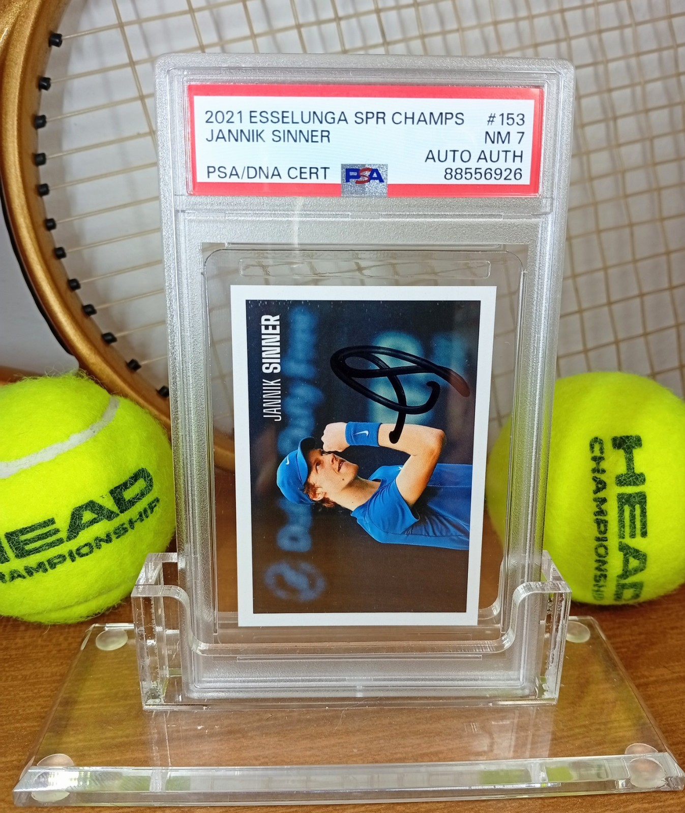 2021 True ROOKIE Jannik Sinner P0P1 Auto PSA 7 Esselunga RC Super Champs CARD 2021 True ROOKIE Jannik Sinner P0P1 Auto PSA 7 Esselunga RC Super Champs CARD
