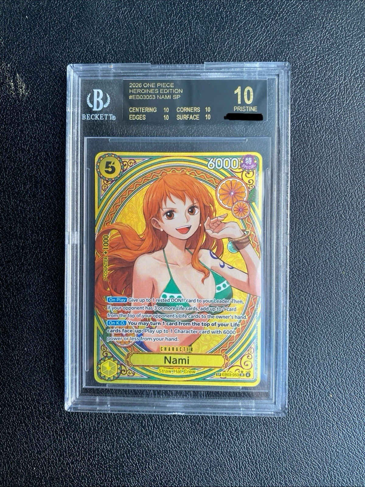 2026 One Piece Heroines EB03 Nami SP Beckett Black Label Pristine 10. Pop. 12 2026 One Piece Heroines EB03 Nami SP Beckett Black Label Pristine 10. Pop. 12