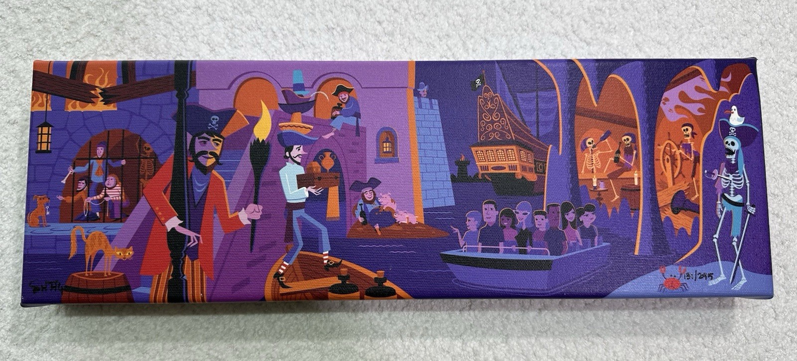 DISNEY SHAG SCOUNDRELS AND SKELETONS PIRATES OF THE CARIBBEAN GILCEE CANVAS