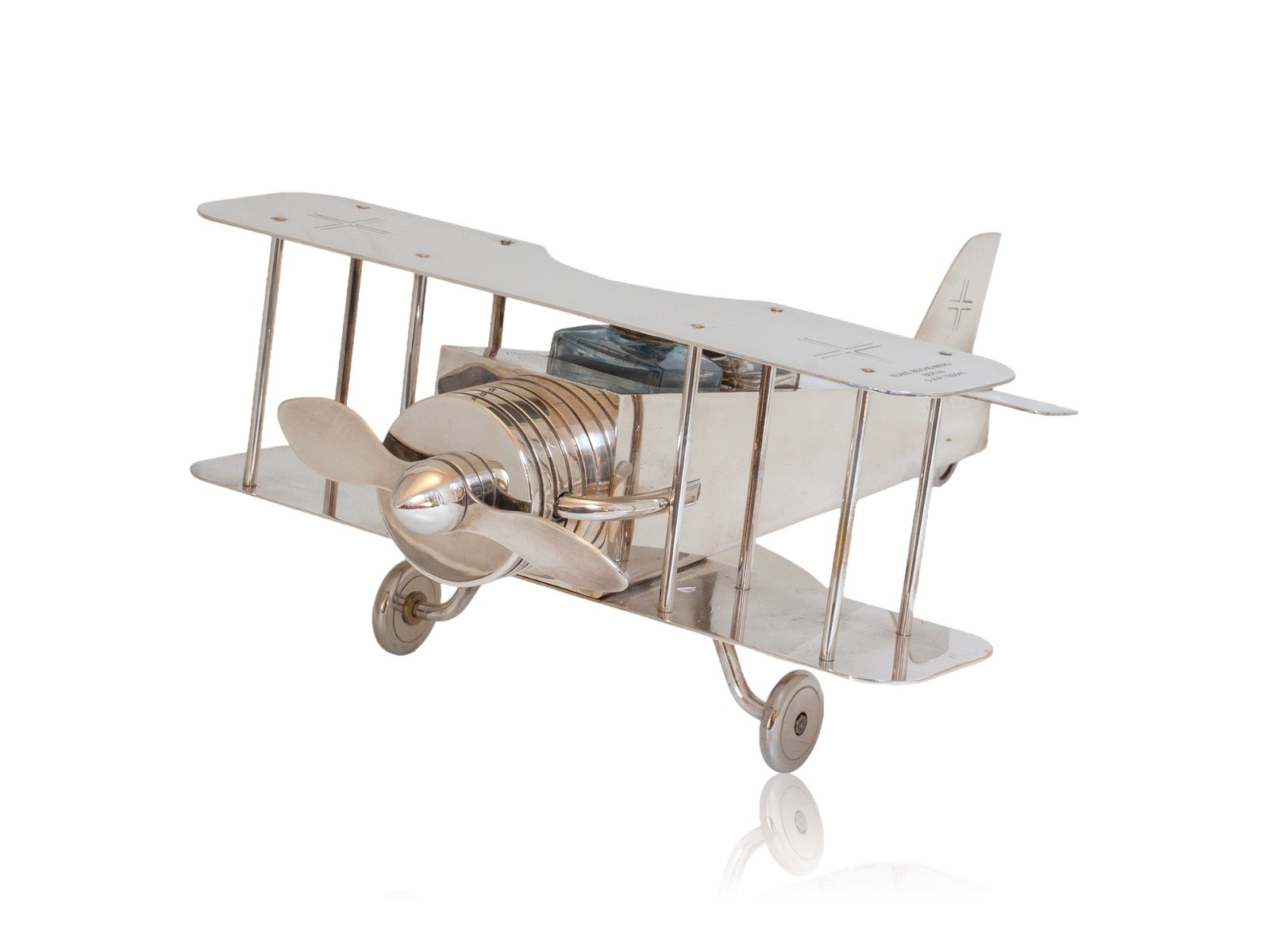 Art Deco Novelty Biplane Inkwell by Franz Reichenberg