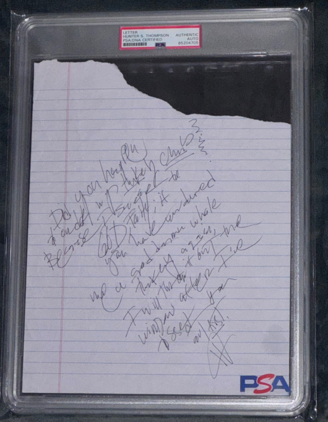 Signed Hunter S. Thompson Fear And Loathing in Las Vegas Autographed Letter PSA Signed Hunter S. Thompson Fear And Loathing in Las Vegas Autographed Letter PSA