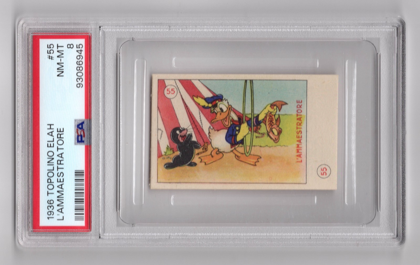 PSA 8 DONALD DUCK Training SEAL 1936 Topolino Disney Card #32 HIGHEST EVER  1/1