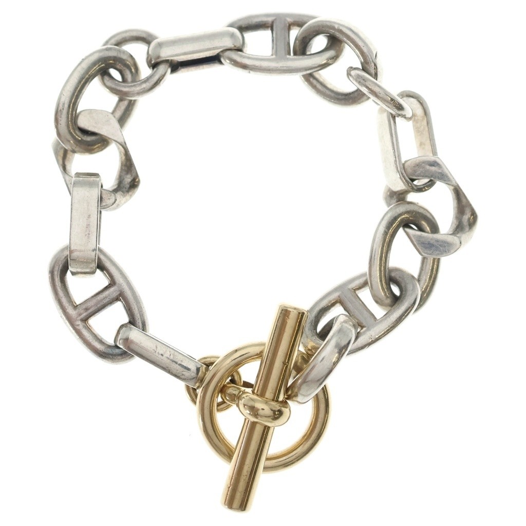 Hermes 00s VINTAGE Area Bracelet PM YG MIX Area Yellow Gold Combination Bracelet