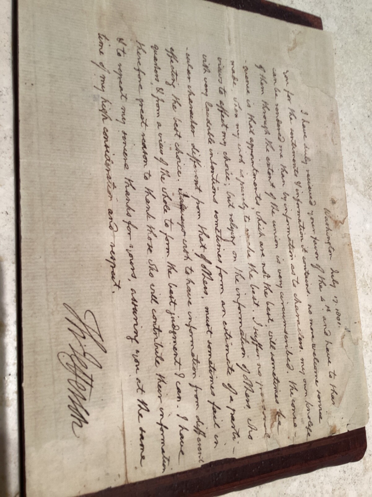 Thomas Jefferson, 1801 Important Letter Written ,Signed - Pres. Appointments