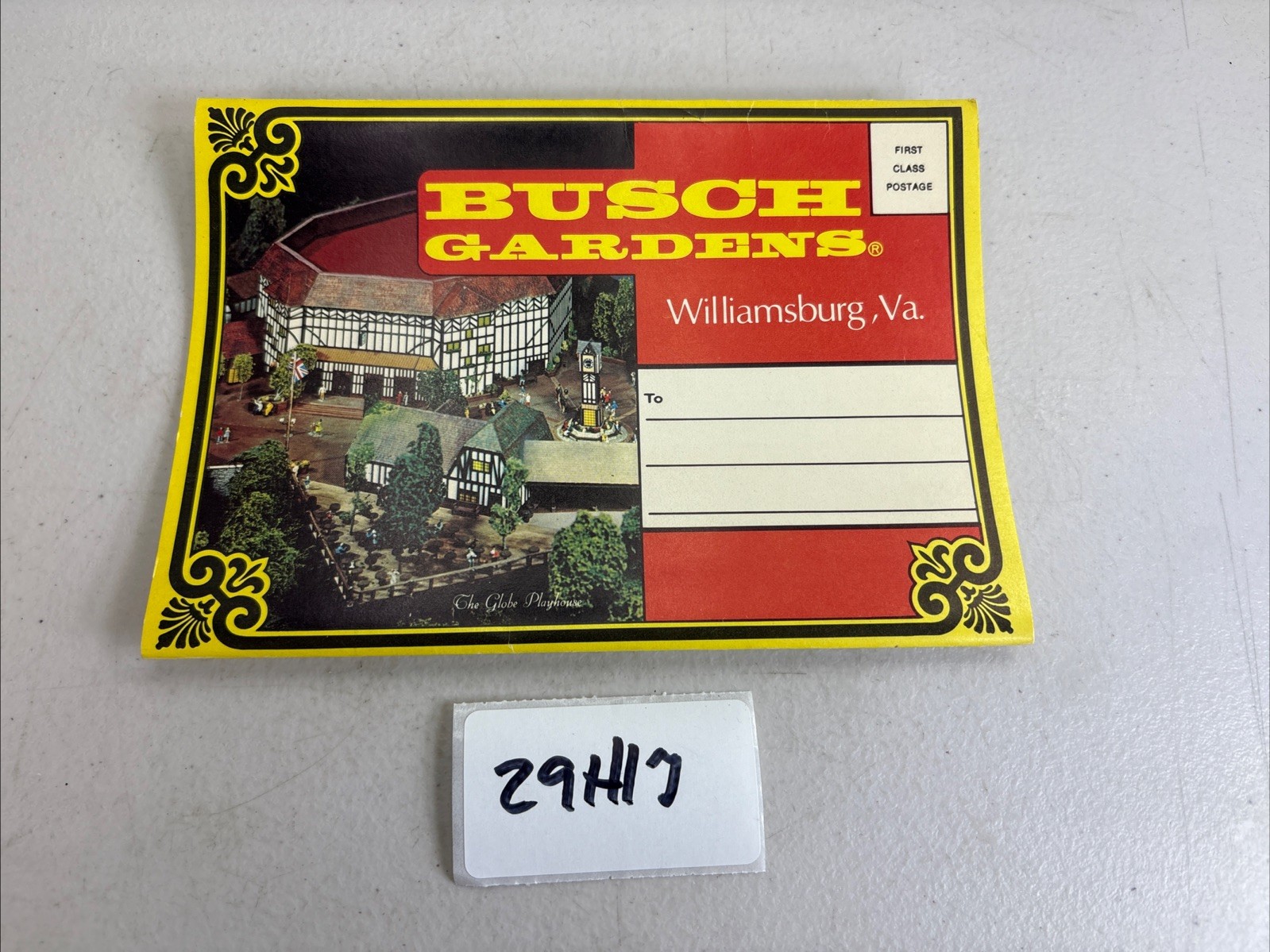 Busch Gardens Williamsburg VA Post Card Folder Vintage Souvenir 29H17