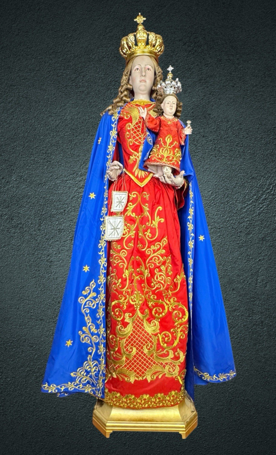 Statue Madonna Of Carmine Wearing Art Holy 70 7/8in Sakyamuni Santa Design