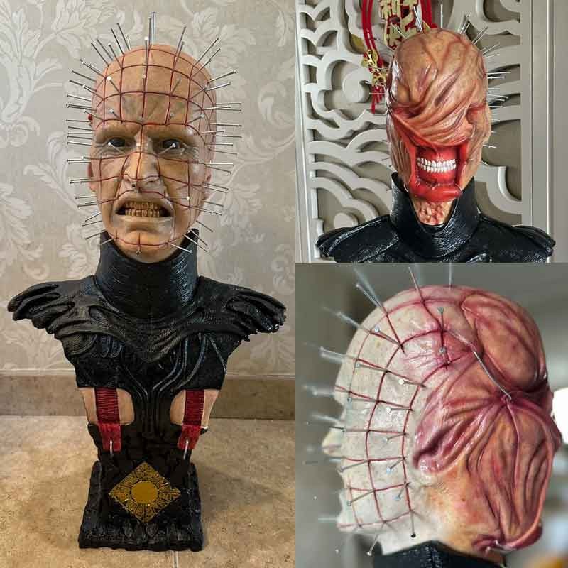Hellraiser Pinhead&Chatterer two face 1/1 life size resin painted Bust statue