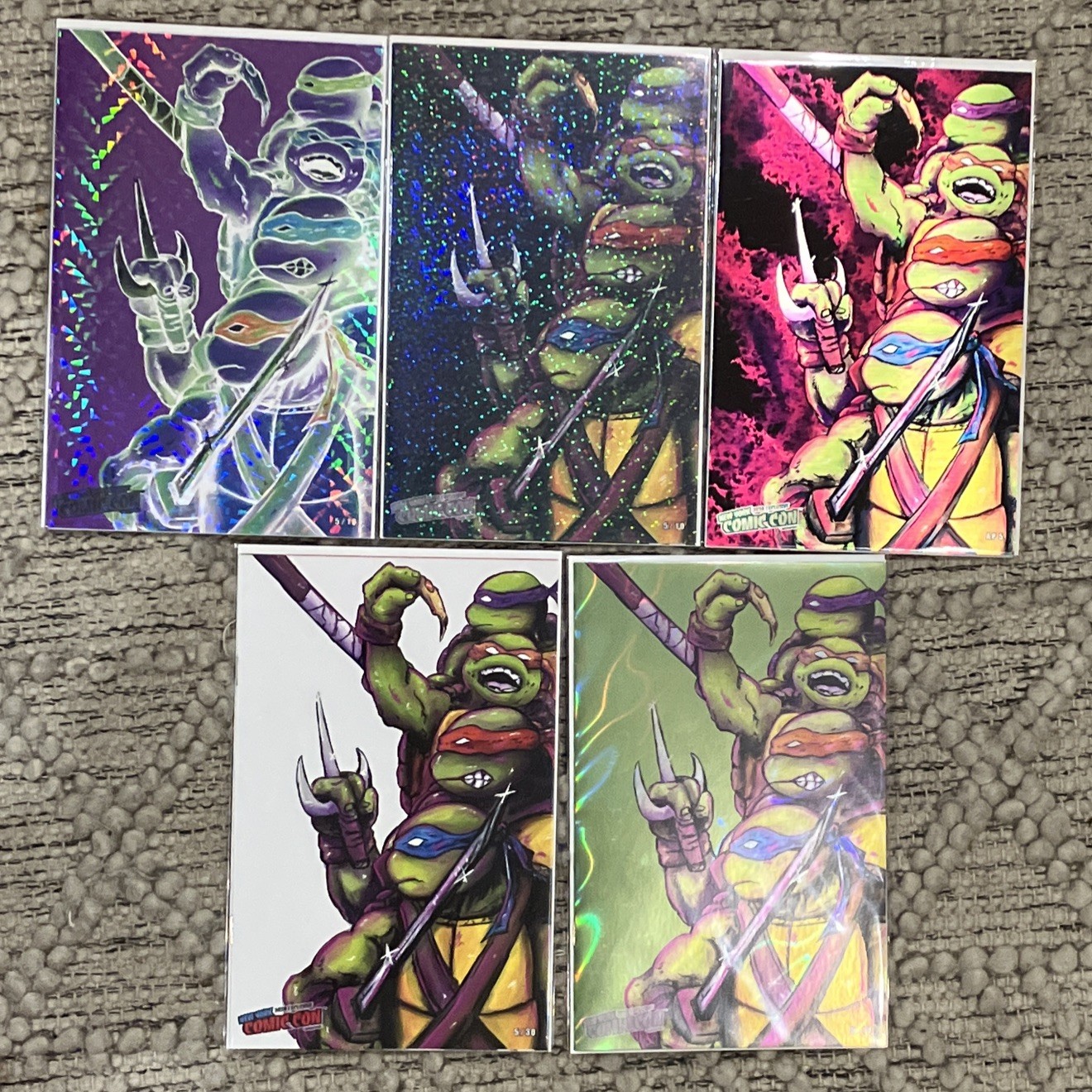2024 NYCC Smunchy TMNT 5-Book Set 4 Foils + Artist Proof Metal #5/10 Exclusive