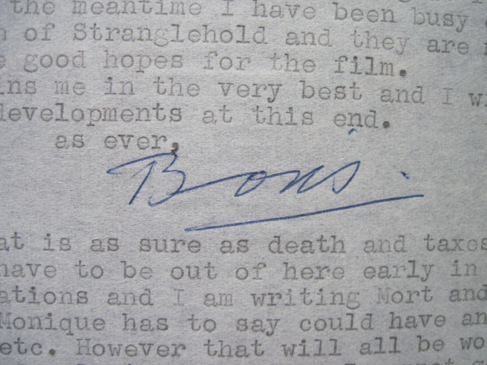 ORIGINAL 3 page TYPED LETTER SIGNED 3 Times by Actor BORIS KARLOFF to His Agent ORIGINAL 3 page TYPED LETTER SIGNED 3 Times by Actor BORIS KARLOFF to His Agent
