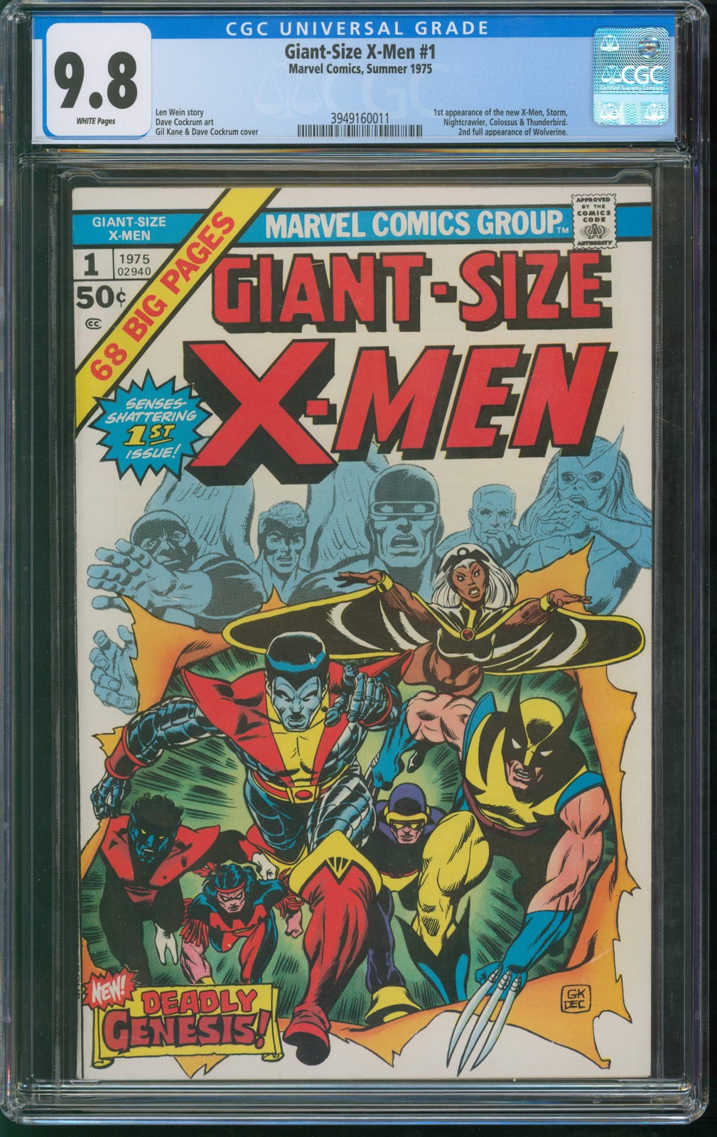 Marvel Comics Giant-Size X-Men #1 FANTAST CGC 9.8 White Pages