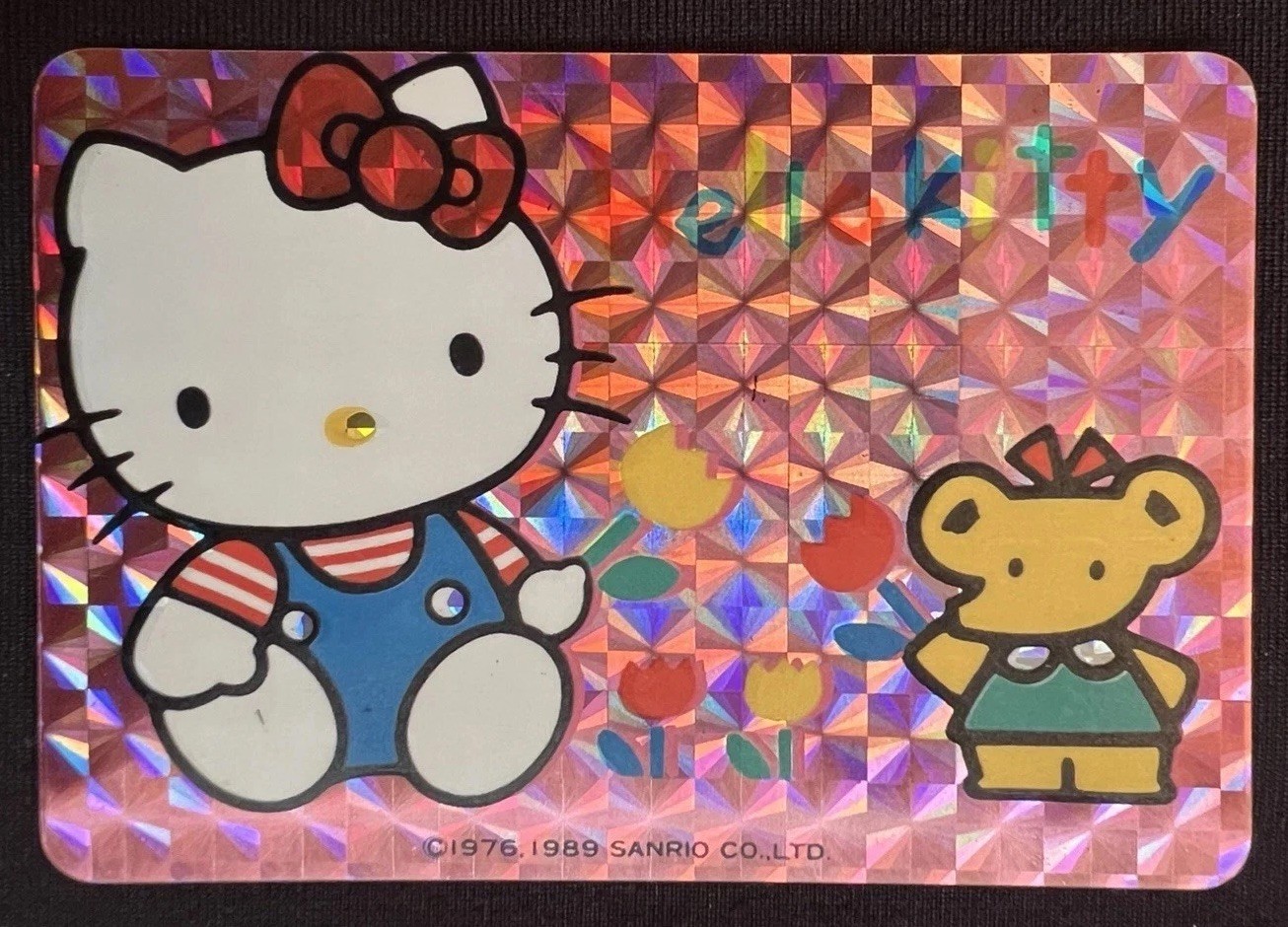 1989 SANRIO HELLO KITTY *VINTAGE PRISM* JAPAN CARD BANDAI-CARDDASS ERA RARE 1989 SANRIO HELLO KITTY *VINTAGE PRISM* JAPAN CARD BANDAI-CARDDASS ERA RARE