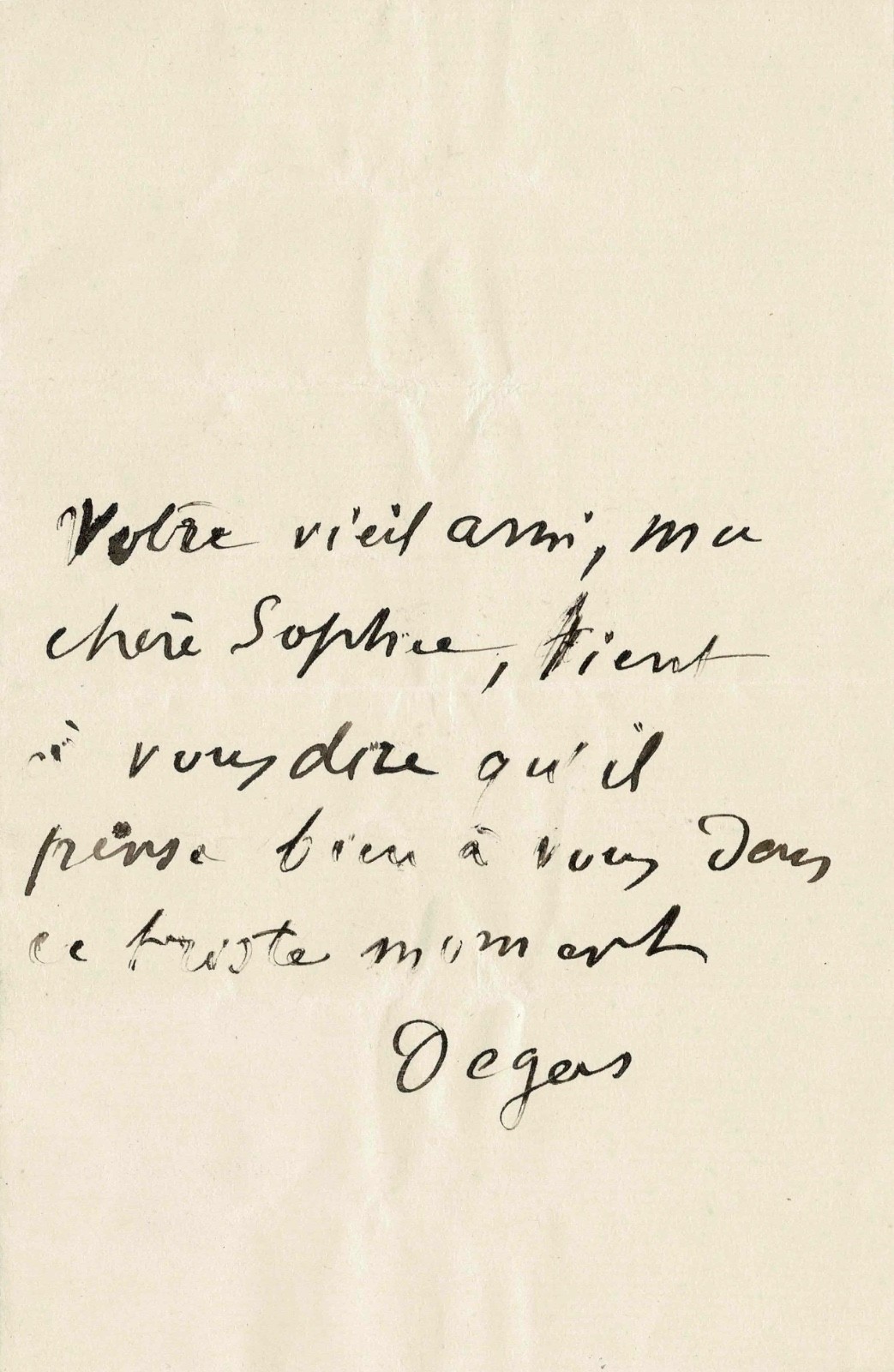 Edgar DEGAS - Autograph letter signed to Sophie Niaudet. Beautiful letter