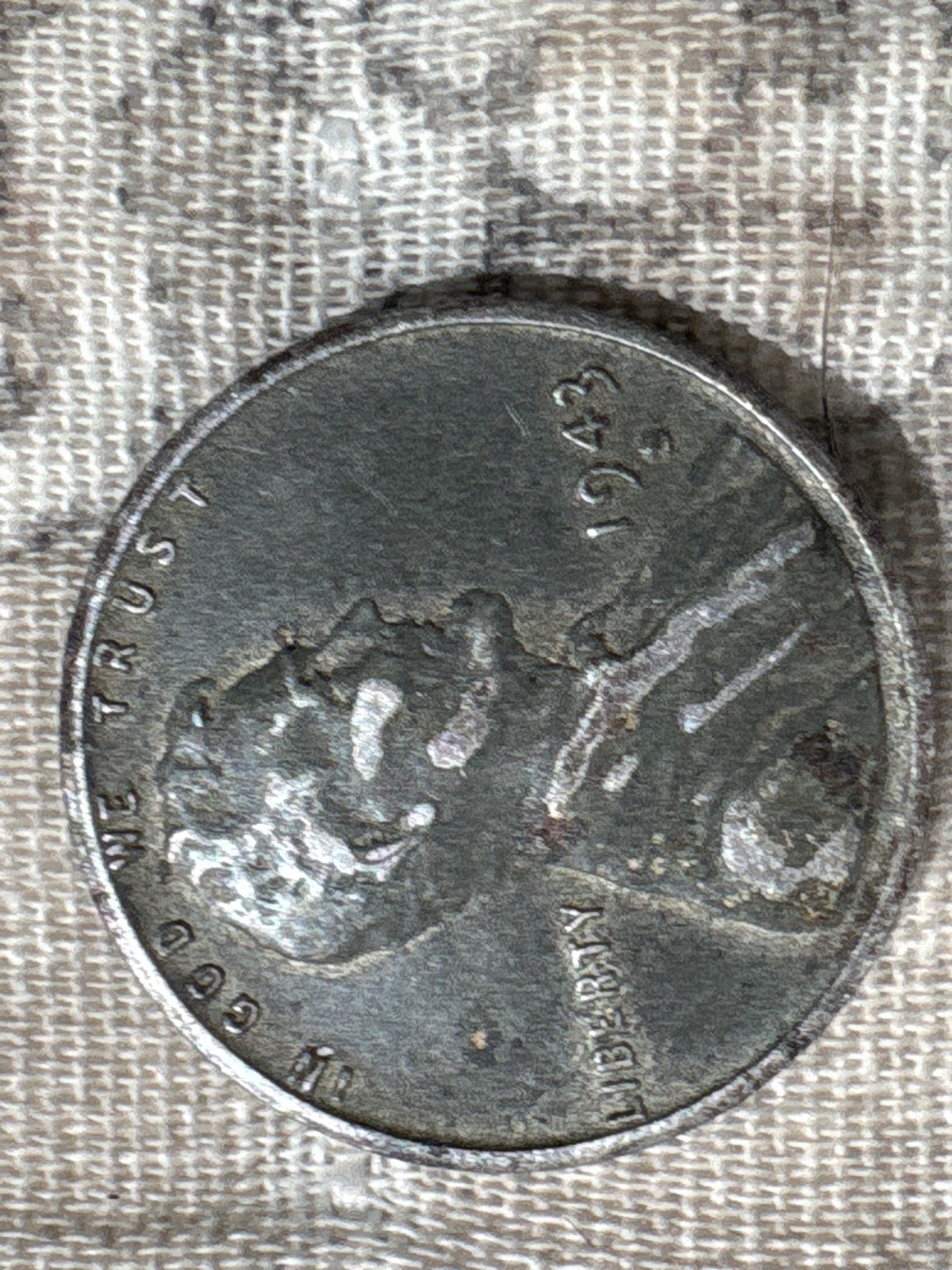 1943 Steel Wheat Penny “S” San Francisco mint mark. Very rare.
