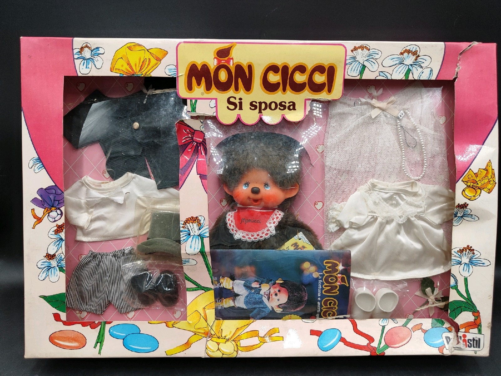MON CICCI Si Sposa Polistil Bride BRIDI Figure Monchhichi Monchichi Kiki Plush MON CICCI Si Sposa Polistil Bride BRIDI Figure Monchhichi Monchichi Kiki Plush