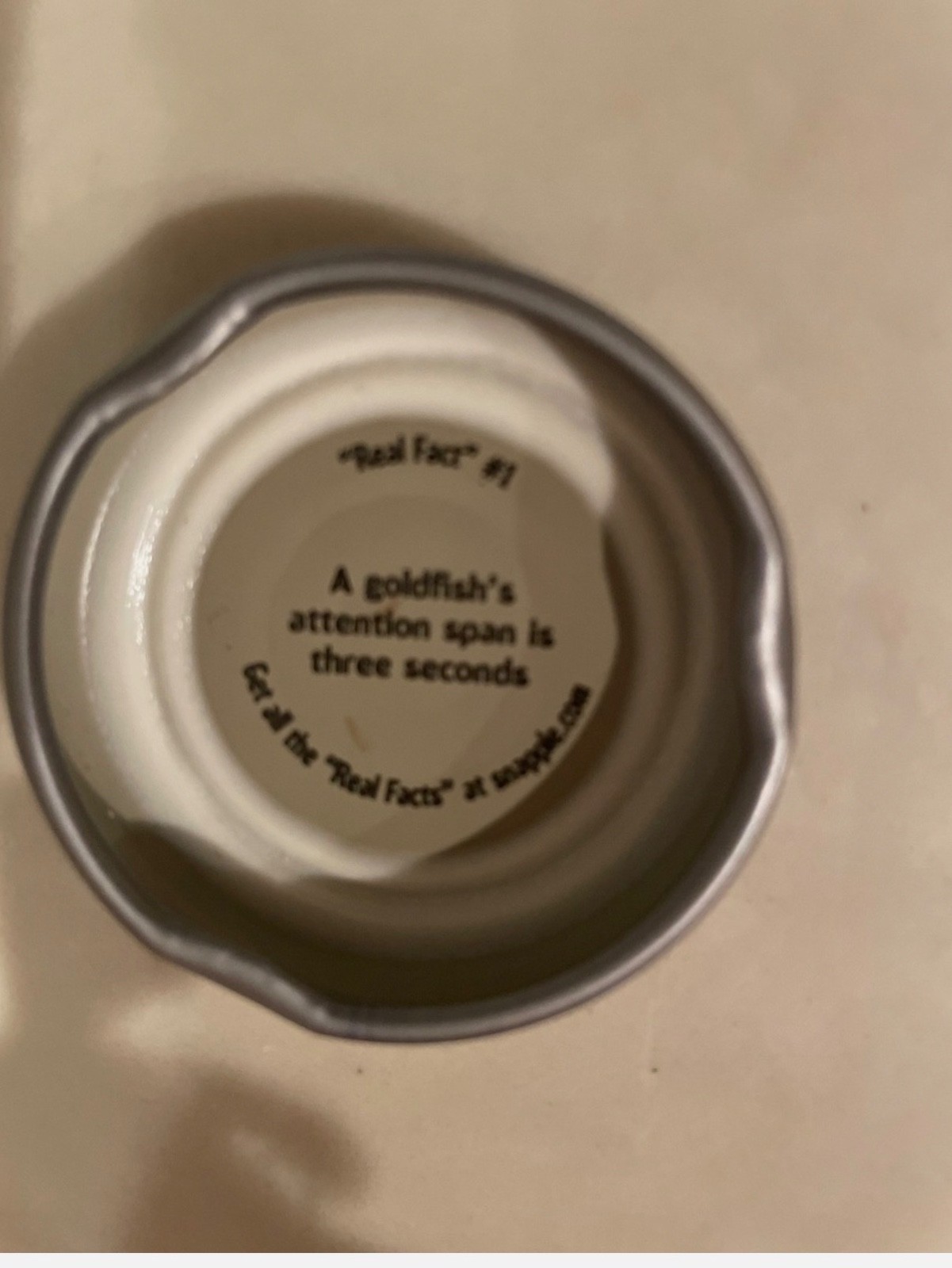 Snapple Cap Real Fact #1 - Extremely Rare Collectible going up in price Snapple Cap Real Fact #1 - Extremely Rare Collectible going up in price