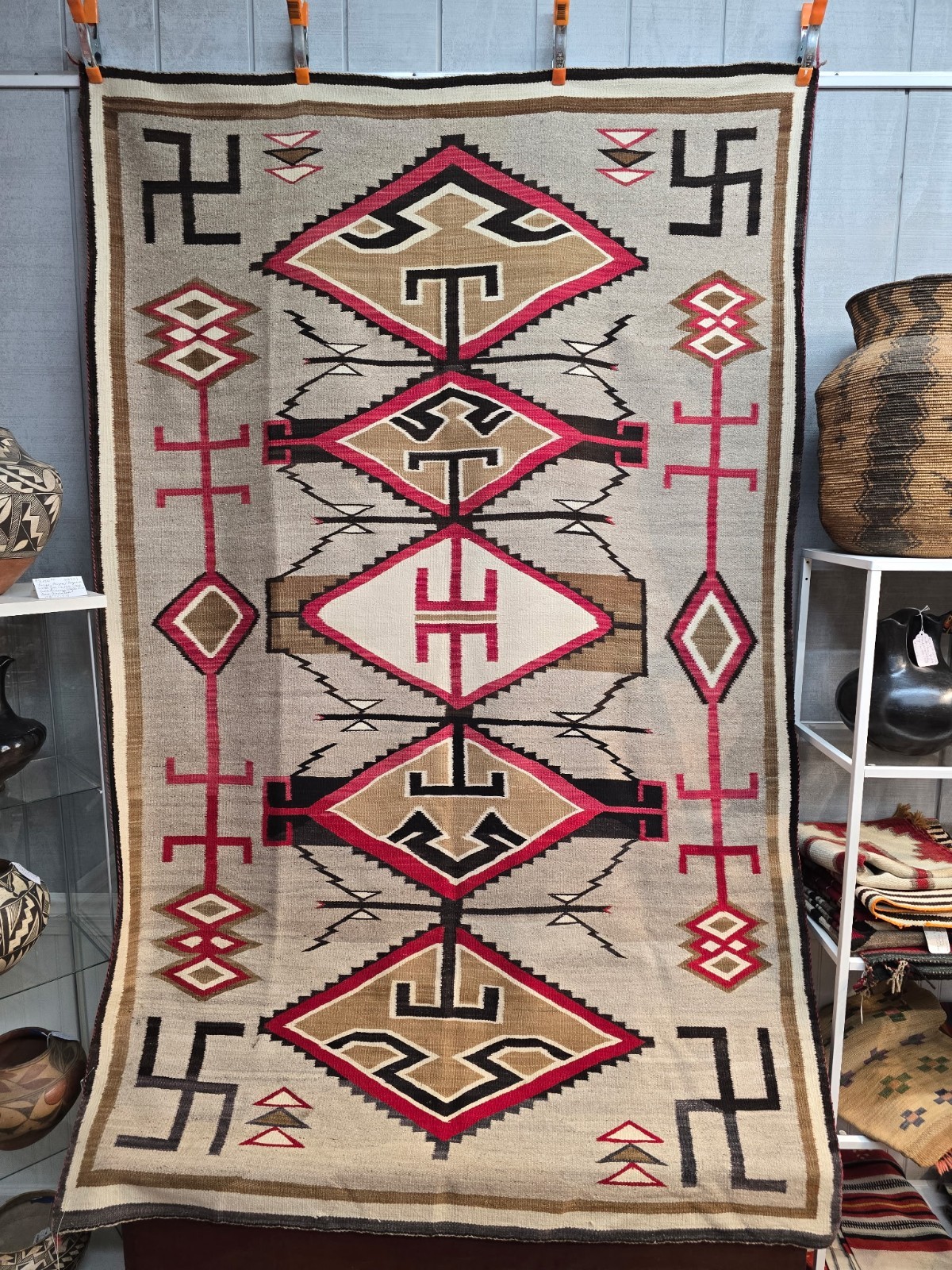 C. 1915 New Mexico Navajo Handspun Area Rug 96 C. 1915 New Mexico Navajo Handspun Area Rug 96