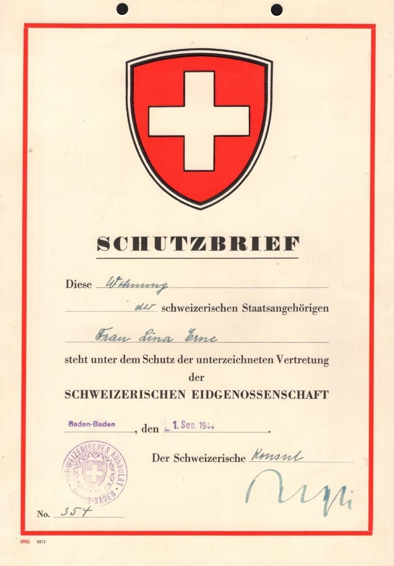 WWII Swiss Embassy Protection Letter – For Berlin 1945 – Swiss Citizen – Rare WWII Swiss Embassy Protection Letter – For Berlin 1945 – Swiss Citizen – Rare