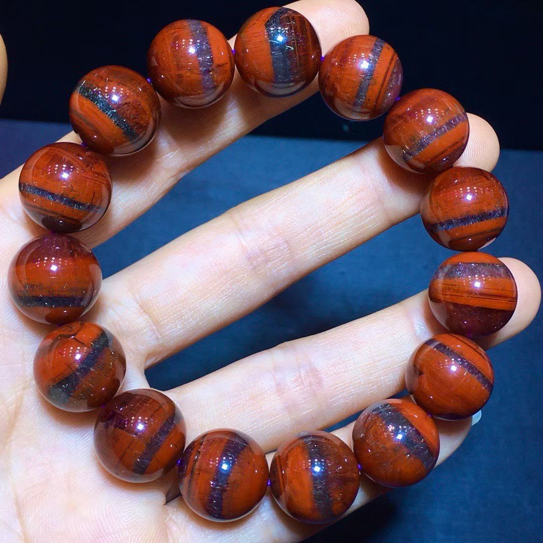 14.6MM Gem Natural Aurora super seven quartz crystal energy bracelet