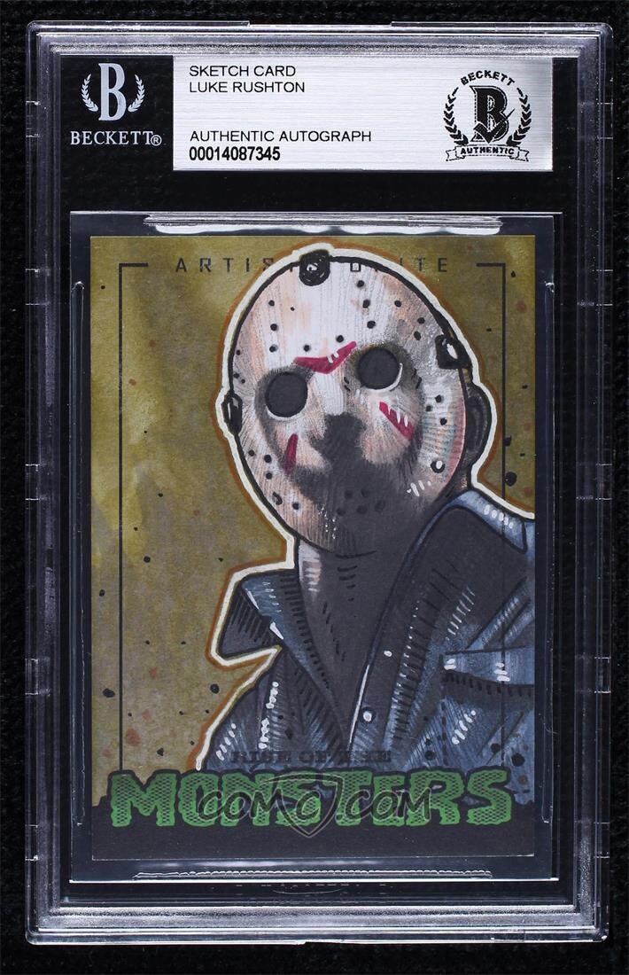 MONSTERS JASON VOORHEES FRIDAY THE 13th ORIGINAL ART SKETCH CARD 1/1 BAS