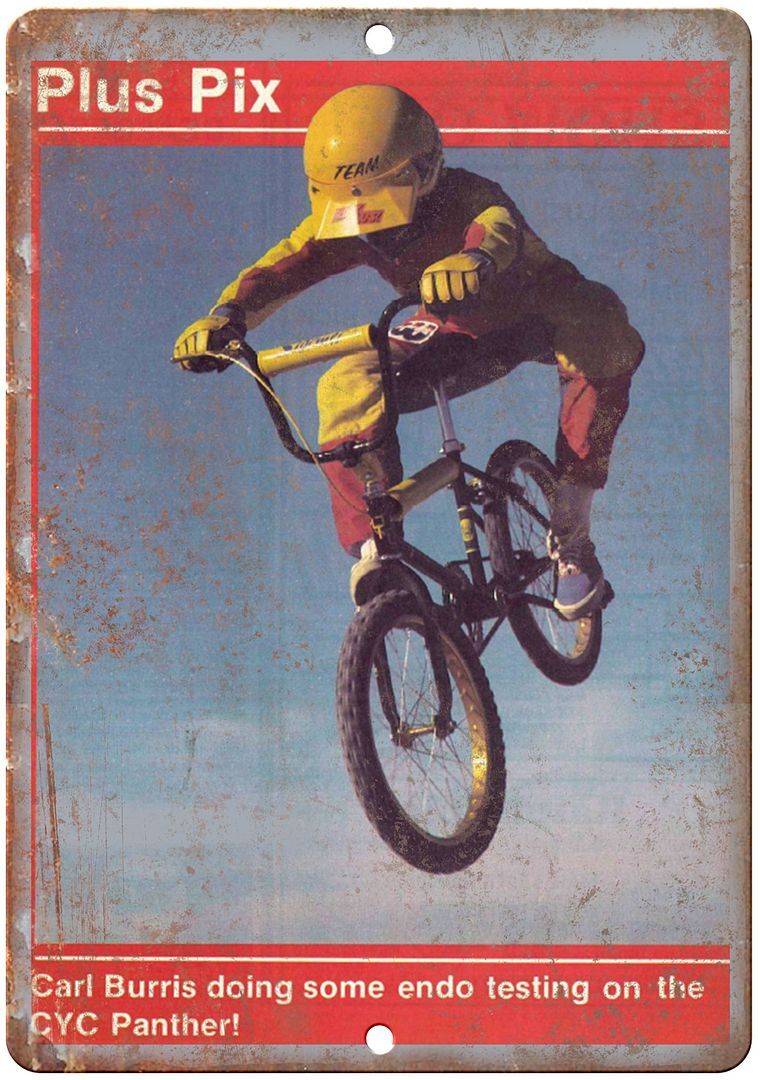 Carl Burris BMX CYC Panther Metal Sign Vintage Look Reproduction B143